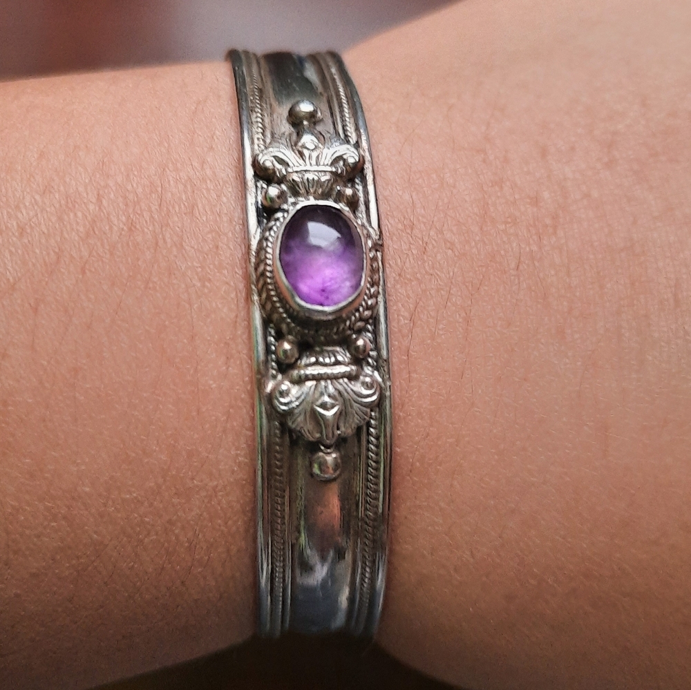 Amethyst Open Bangle - image 1
